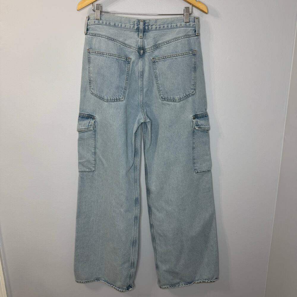 AGOLDE Wide-leg Stonewashed High Rise Jeans Cargo Relaxed Women's 30 - Picture 11 of 14